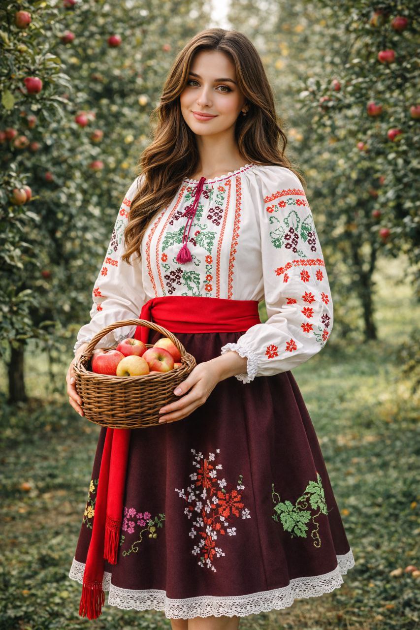 Bulgarian folk costume Taraclia, black apron floral vest colorful embroidery, BUDJAKFOLK